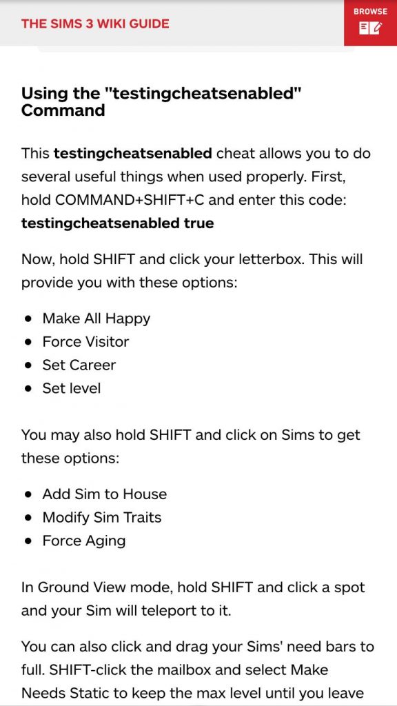 cheat codes for sims 4 xbox one