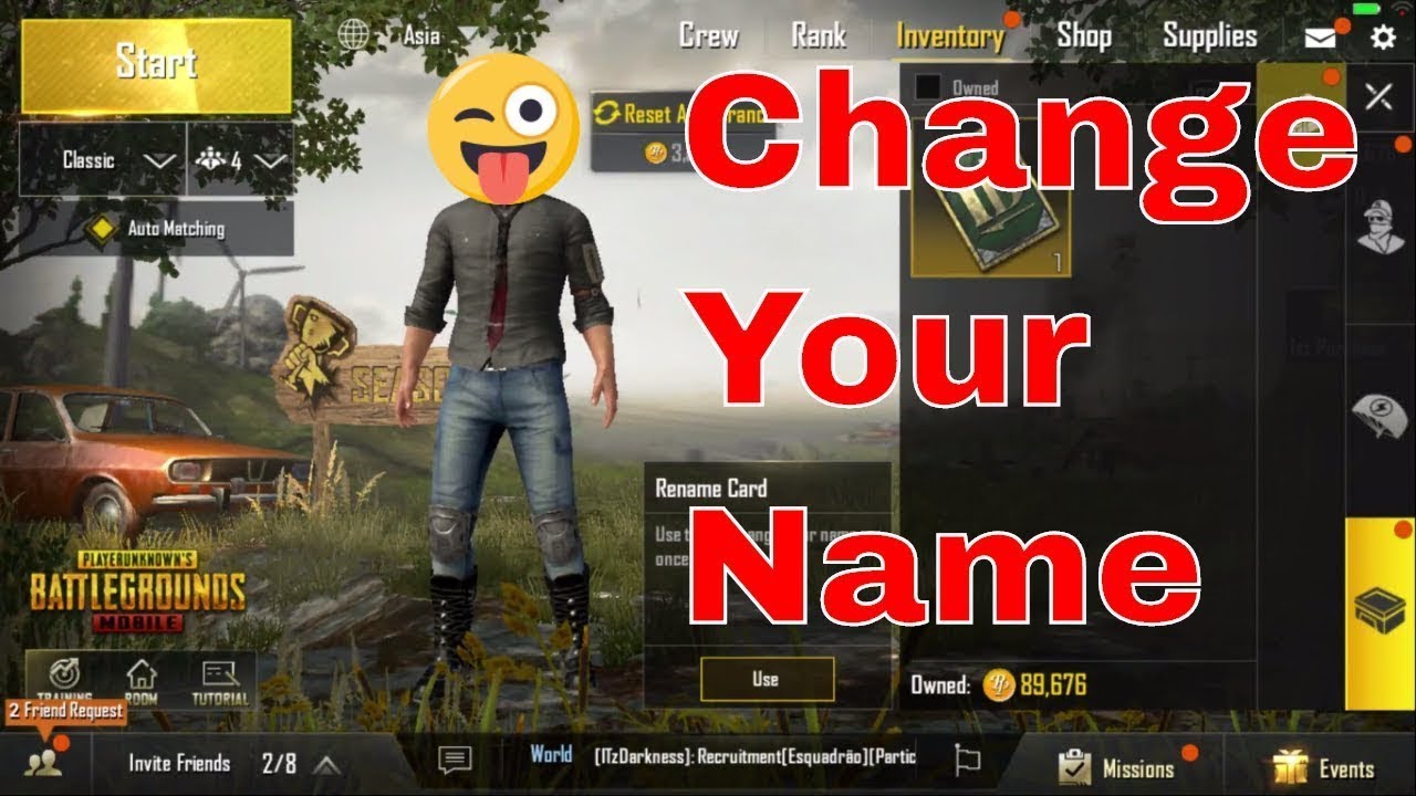 Find out how to rename on PUBG Mobile and PC